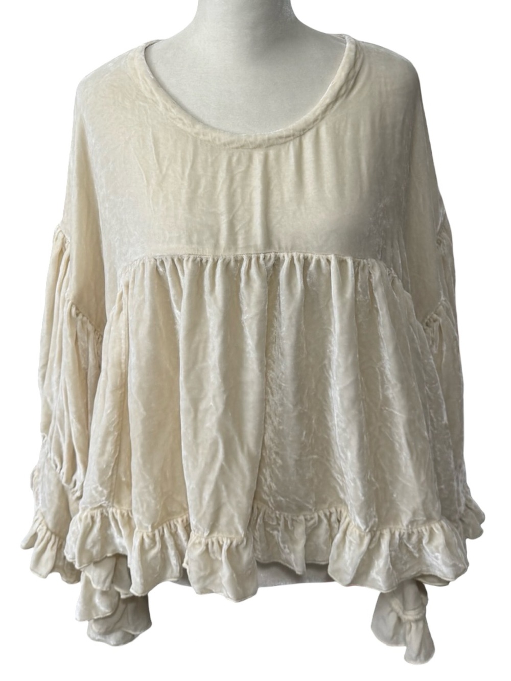 Heart’s Desire By Mary Grace Velvet Poet Ruffled Butterfly Top